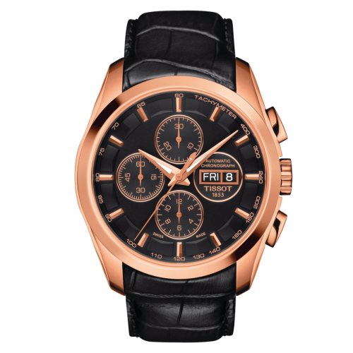Tissot Tissot Couturier Automatic Chronograph 43 Rose Gold PVD / Black